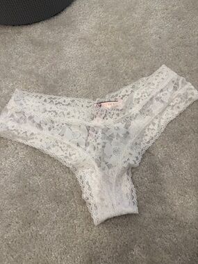 Victoria's Bridal Collection White Floral Lace Bikini Panty
